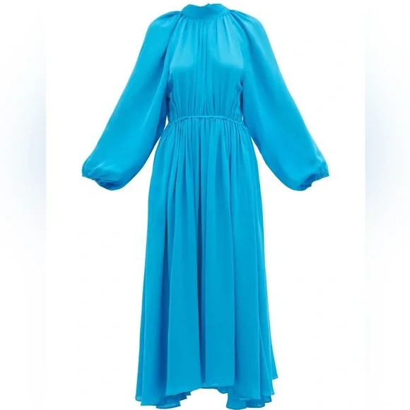 Rhode Mai Gathered Open-Back Crepe Midi Dress. Retail price: $435. XS size. - Picture 14 of 16